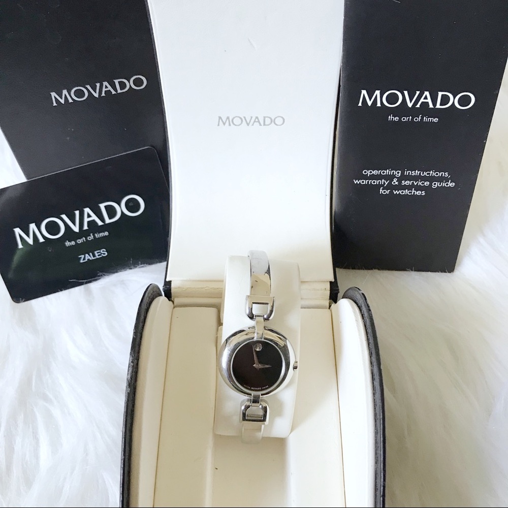 Movado Silver Sapphire Crystal watch.